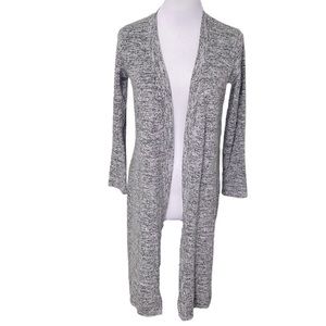 Velvet by Graham & Spencer for Anthropologie Gray Marled Open Long Cardigan